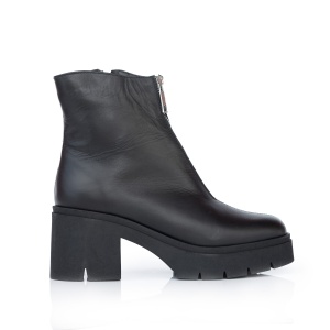 Ghete damă din piele naturală, Leofex - 414 Negru Box