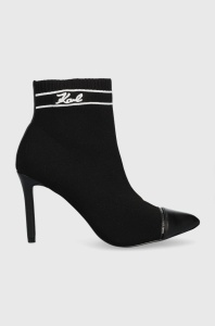 Karl Lagerfeld botine Pandara femei, culoarea negru, cu toc cui