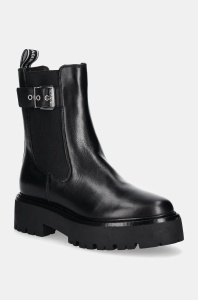 Karl Lagerfeld ghete chelsea de piele BURLY BIKER femei, culoarea negru, cu platforma, KL43460