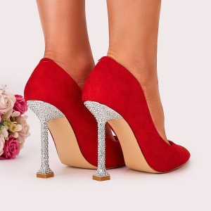 Pantofi Stiletto Dama Rosii Cu Toc Flame - Img 3