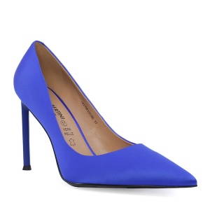 Pantofi stiletto femei Enzo Bertini albaștrii cu toc din mătase 1627DP1353BL - Img 2