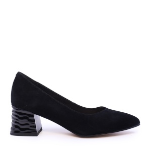 Pantofi stiletto femei Luca di Gioia negri din piele întoarsă cu toc 1268DP4311VN - Img 1