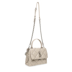 Poșetă tip satchel femei Steve Madden taupe cu logo 1668 POSSBWORSHIPTA - Img 2