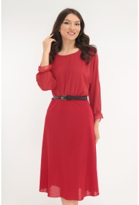 Rochie clos rosie din voal si stofa