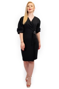 Rochie Dama Cate Midi Neagra - Img 1