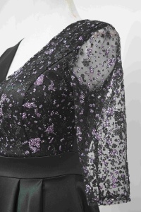 Rochie lunga din tafta cu tulle cu gliter Noelia - Img 4