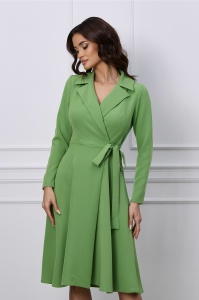 Rochie Moze verde petrecuta cu cordon in talie