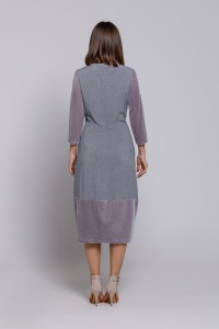 Rochie RAELYN din catifea gri si poplin - Img 5