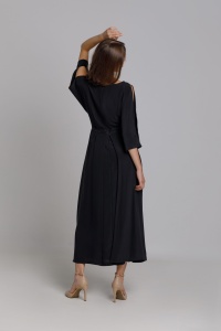 Rochie RAILA neagra din triplu voal