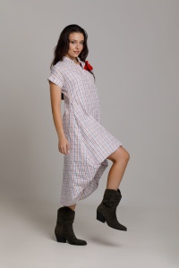 SILVANA poplin checkered dress - Img 2