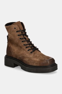 Steve Madden cizme din piele intoarsa Chiney femei, culoarea bej, cu toc plat, SM11003204