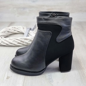 Botine Cu Toc Gros Dama Negre Camila - Img 1