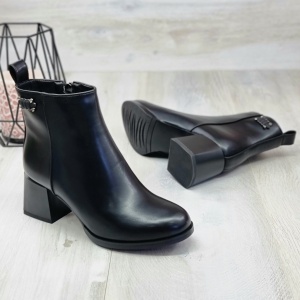 Botine Cu Toc Gros Dama Negru Mat Layla - Img 5