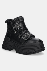 Buffalo bocanci Fusion Hike Mid femei, culoarea negru, cu platforma, 1622517-BLK