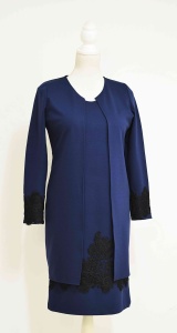 Compleu bleumarin cu broderie Nadine