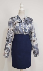 Compleu bluza Silvia si fusta bleumarin - Img 2