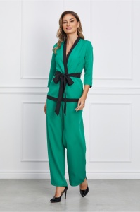 Compleu Delia verde cu sacou si pantaloni