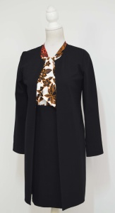 Compleu fusta neagra si bluza cu esarfa Dora - Img 4