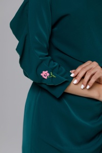 CRISTIANA green dress with drape - Img 6