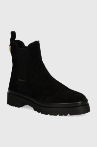 Gant botine din piele intoarsa Aligrey femei, culoarea negru, cu toc plat, 29553763 G00