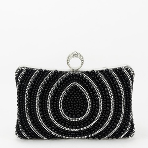 Geanta clutch negru cu perle BYH-866 06