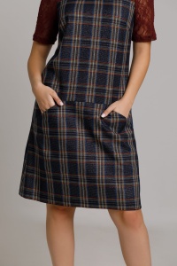 GENNY navy check and cherry lace dress - Img 4
