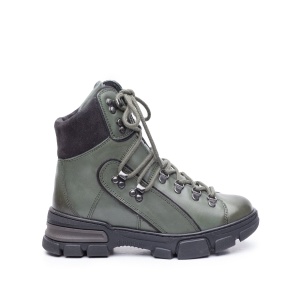 Ghete dama din piele naturala, Leofex - 272 Verde box
