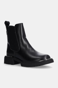GOE ghete chelsea de piele femei, culoarea negru, cu toc plat, izolare usoara, OO2N4147 BLACK