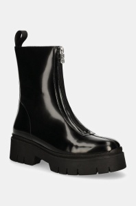 HUGO botine Kris femei, culoarea negru, cu toc plat, 50529837