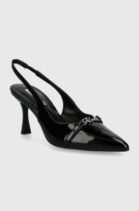 Karl Lagerfeld stilettos de piele SIENNA culoarea negru, KL32704