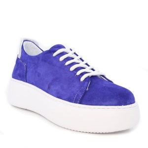 Pantofi femei Benvenuti albastri din piele întoarsă 2385DP1448VBL - Img 2