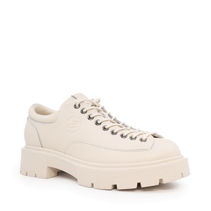 Pantofi lace up femei Benvenuti bej din piele naturală 3747dp602be - Img 2