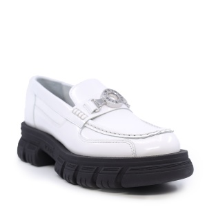 Pantofi loafers femei Karl Lagerfeld albi din piele 2055DP43820A - Img 2