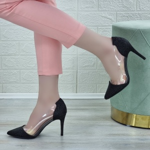 Pantofi Stiletto Damă Negri Cu Toc Elide - Img 2