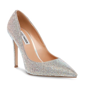 Pantofi tip stiletto femei Steve Madden Evelyn argintii cu ștrasuri 1467DPEVELYN-RAG - Img 2