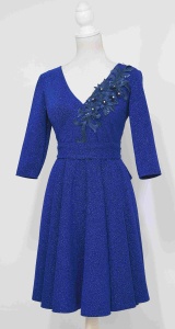Rochie clos din lurex albastra Royal blue - Img 1