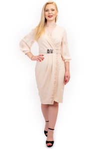 Rochie Dama Lorena Eleganta Crem - Img 2