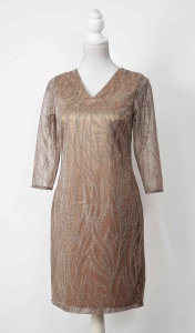 Rochie de ocazie bej-auriu Sonia - Img 2
