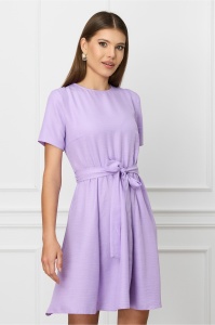 Rochie Dy Fashion lila cu cordon in talie