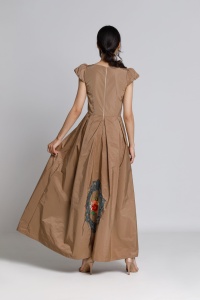 Rochie elegantă CHLOE cappuccino cu broderie - Img 7