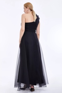 Rochie eleganta neagra, fara maneci, din tulle Evelyn - Img 2