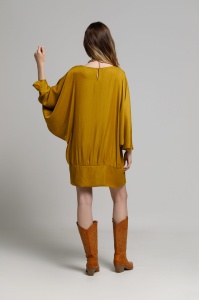 Rochie KEIKO bronz auriu din viscoza - Img 4