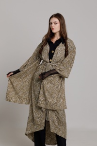 Rochie- Kimonou YASMINE cu imprimeu animal-print - Img 2