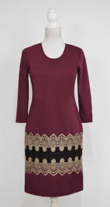 Rochie visinie eleganta cu broderie Tania - Img 2