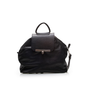 Rucsac convertibil damă din piele naturală - 4020 Negru Box Presat