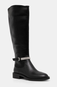 Steve Madden cizme Riggs femei, culoarea negru, cu toc plat, SM11003416