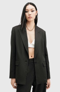 AllSaints sacou AVERIE PIN culoarea gri, oversize, modelator, W008QB