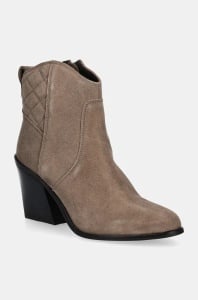 Barbour cizme din piele intoarsa Rhonda femei, culoarea bej, cu toc drept, LFO0731BE32