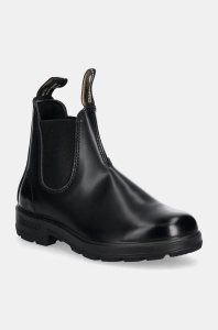 Blundstone ghete chelsea de piele femei, culoarea negru, cu toc plat, 2414