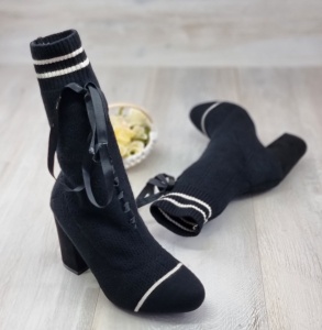 Botine Cu Toc Gros Dama Negre Aaryana - Img 5